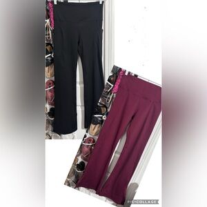 Women's Black and Burgandy Stretch Pants